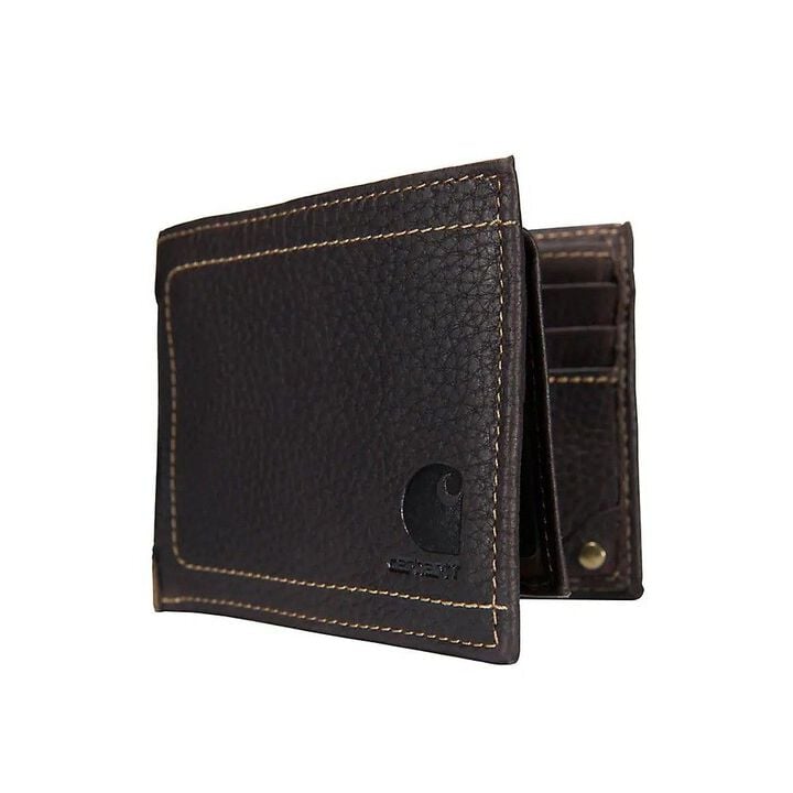 Carhartt Dark Brown Pebble Leather Passcase Wallet, large image number 1