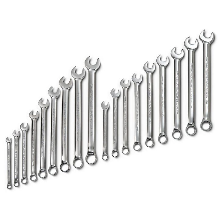 Proto Fractional and Metric Combination Wrench Set 12 Point 18pc