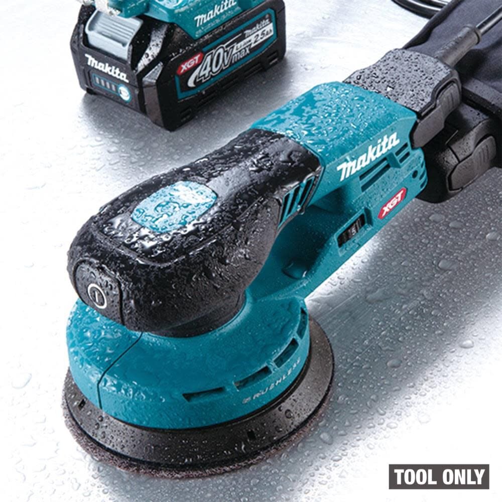 Makita 40V max XGT Brushless Cordless 6 Inch Random Orbit Sander (Bare Tool) 5Ah Lithium Ion Battery & MAKTRAK Large Tool Box Bundle, large image number 5