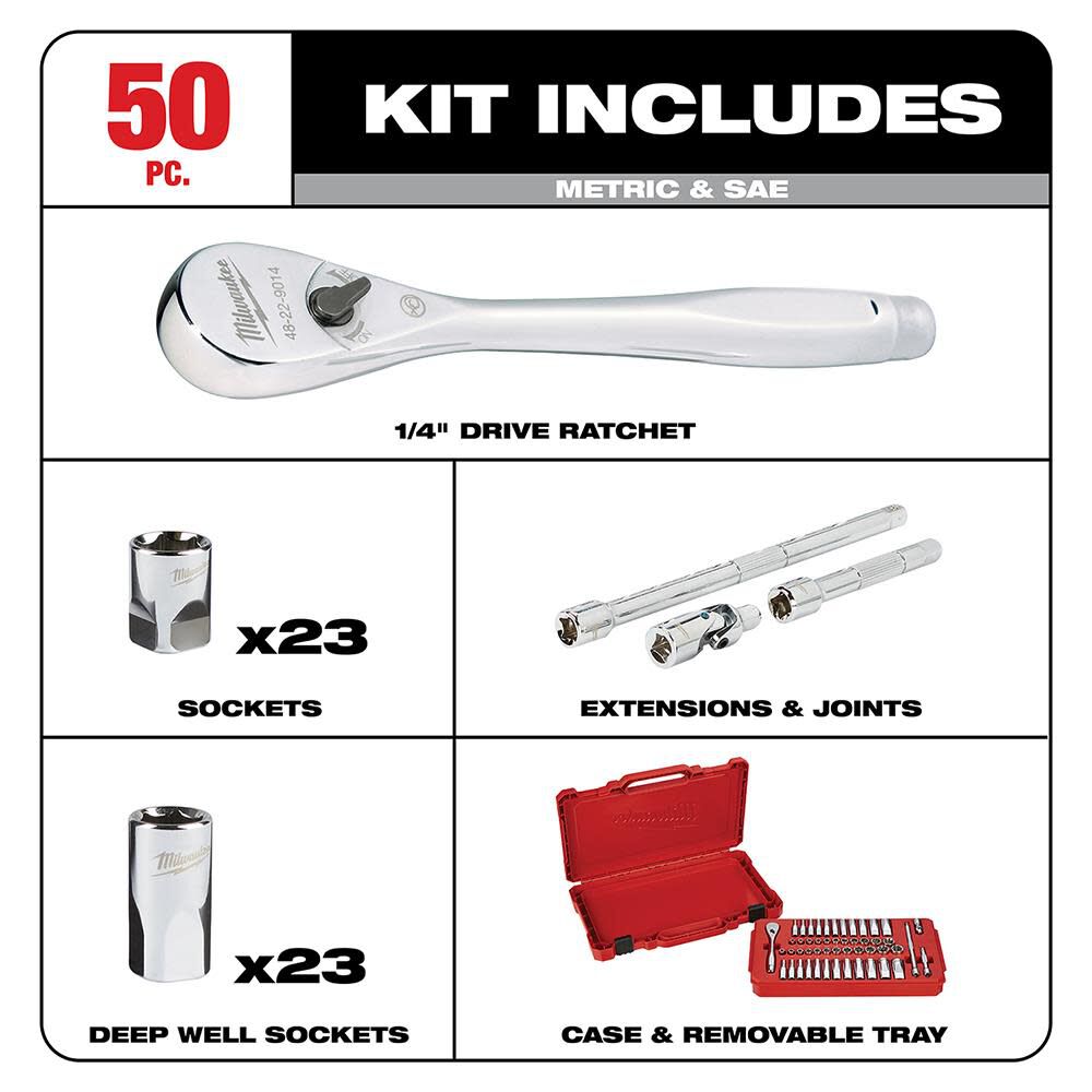 Milwaukee 50pc sales socket set