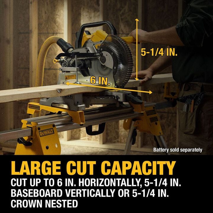 DEWALT 20V MAX XR 10 Inch Double Bevel Fixed Miter Saw (Bare Tool), large image number 7