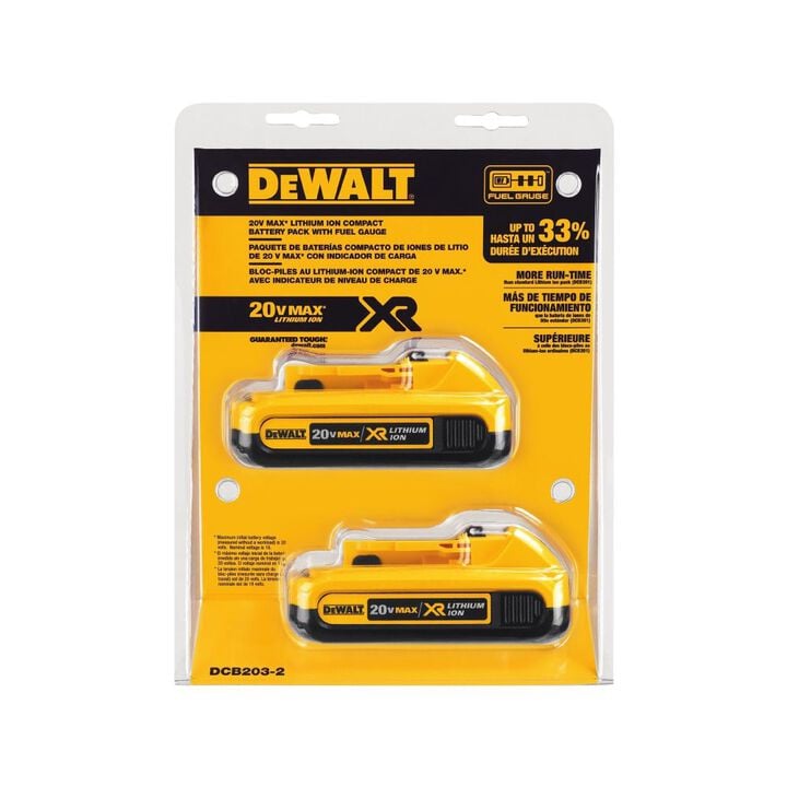 DEWALT 20V MAX 20V 2Ah Lithium Ion Power Tool Battery Pack with Fuel Indicator (2 Pack), large image number 6