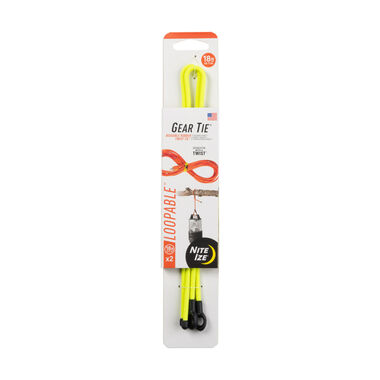 Nite Ize Gear Tie Loopable Twist Tie 18in 2pk Neon Yellow