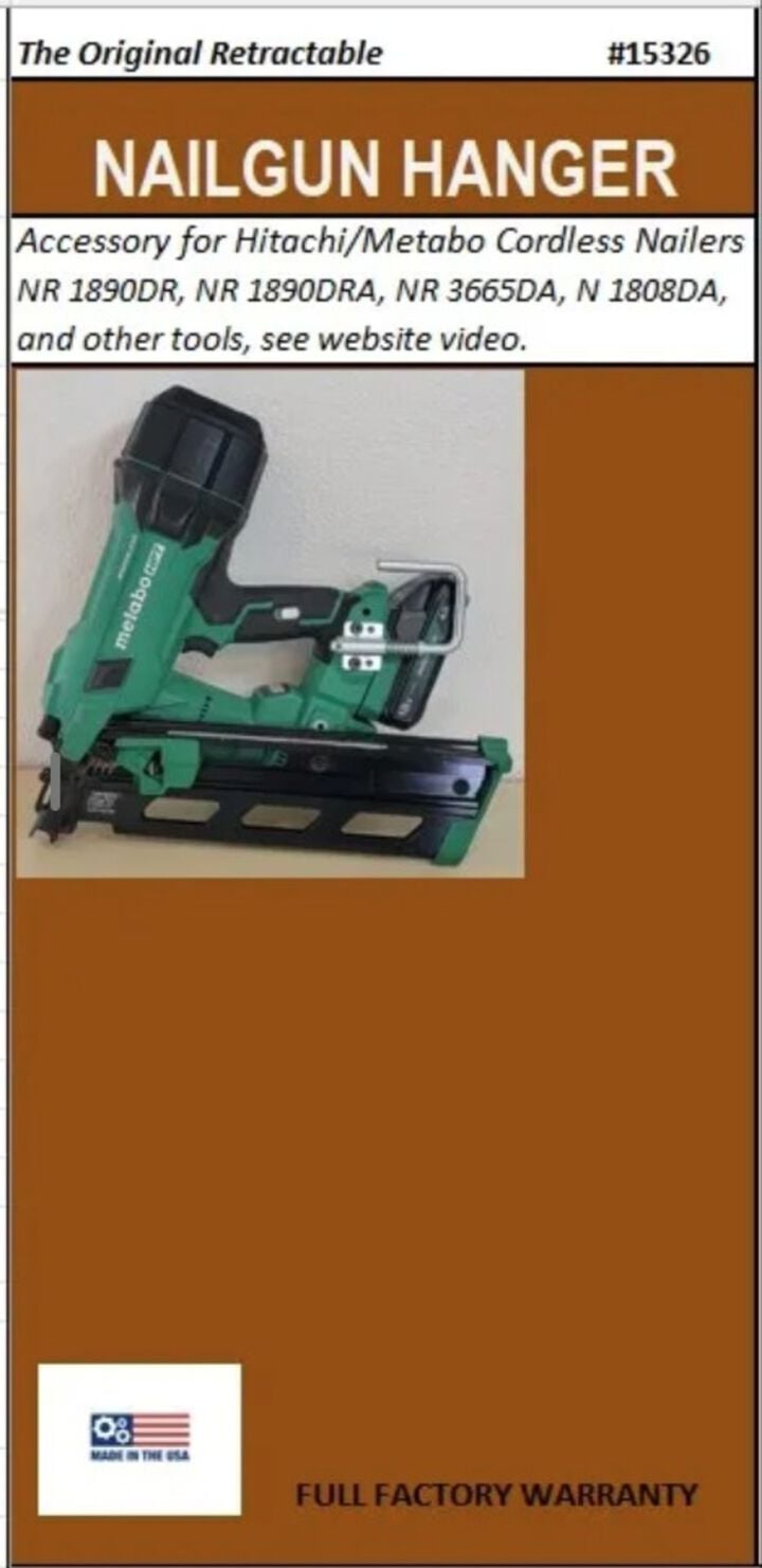 Toolhangers Cordless Nailer Hanger for Metabo Nailers, large image number 2