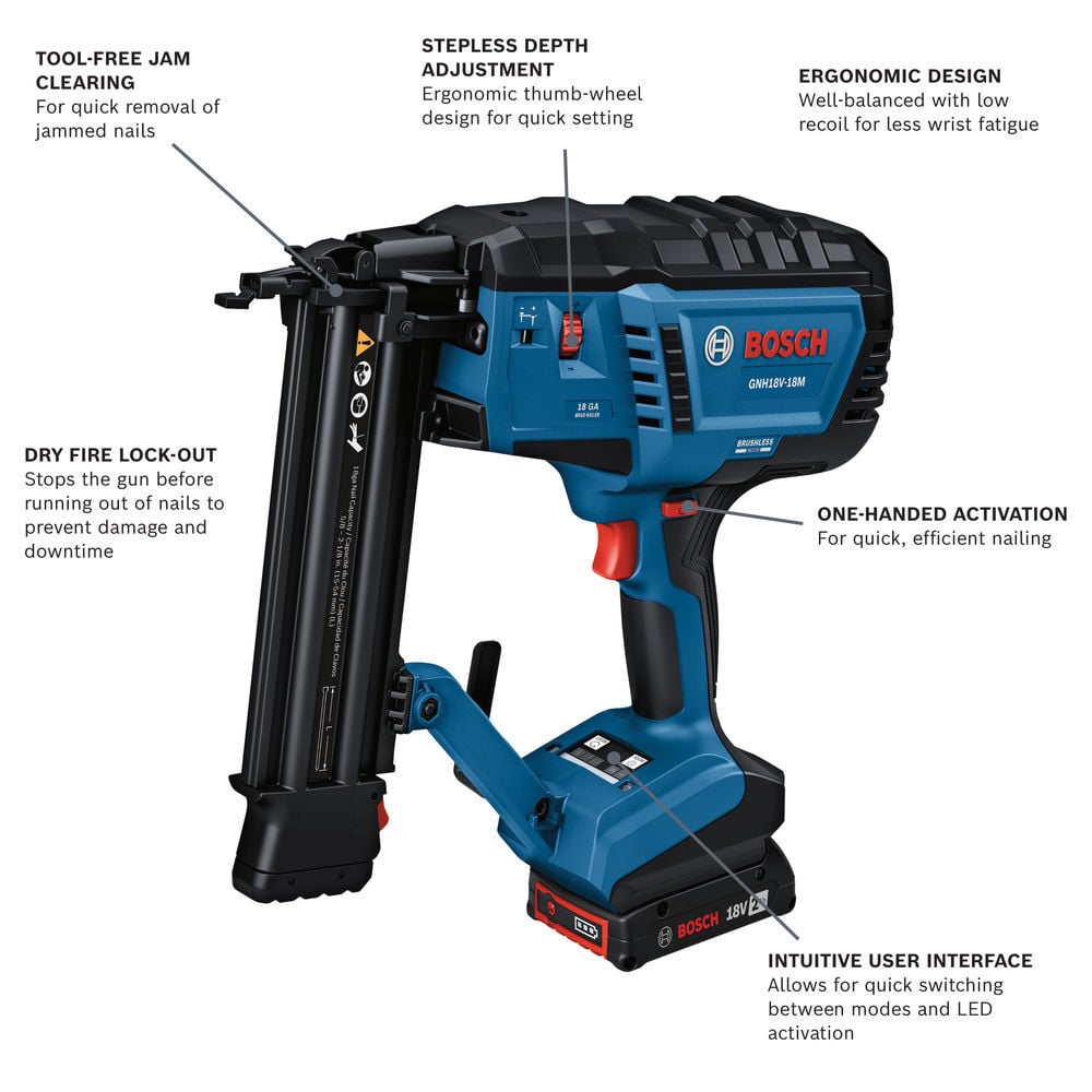 Bosch 18V 18-Gauge Brad Nailer Kit, Reconditioned, large image number 8