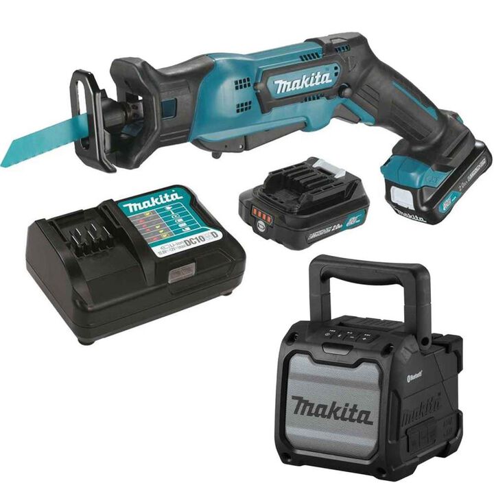 Makita 12V Max CXT Reciprocating Saw and Bluetooth Speaker Kit (2.0Ah)