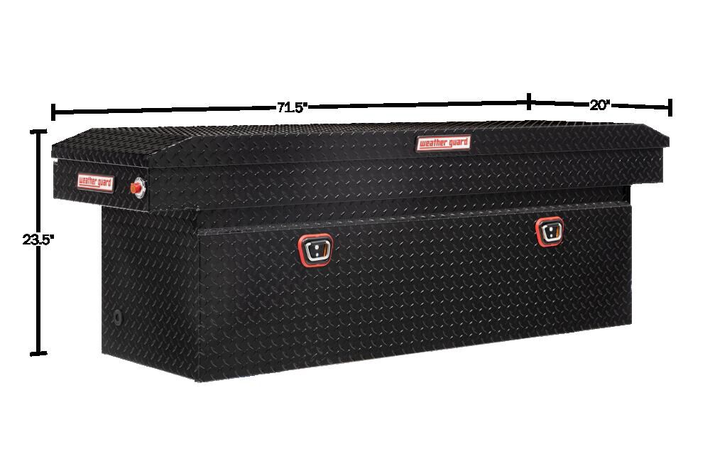 Weather Guard Saddle Truck Tool Box Aluminum Full Deep Gloss Black