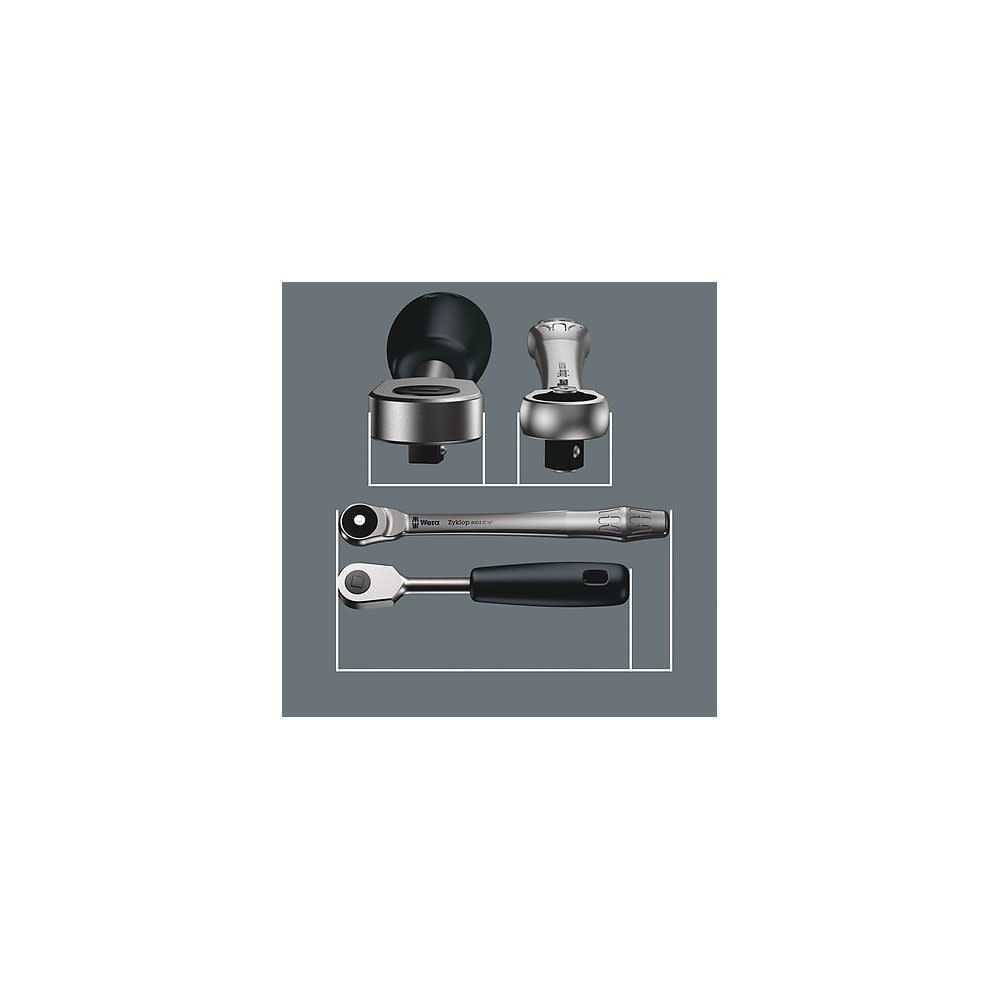 Wera Tools 8100 SC 7 1/2 in Drive Zyklop Metal Ratchet Set 28pc, large image number 4
