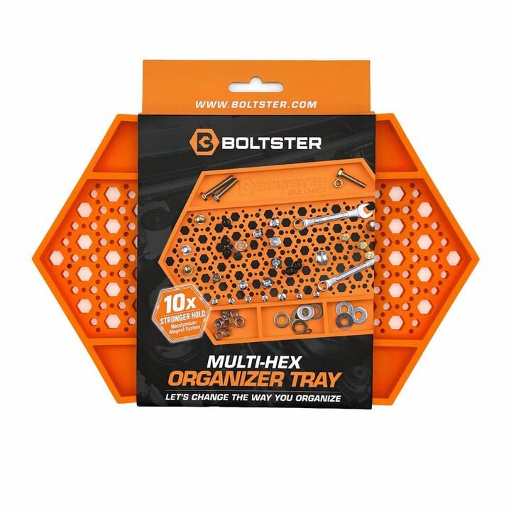 Boltster Multi-Hex Magnetic Fastener Organizer Tray Orange