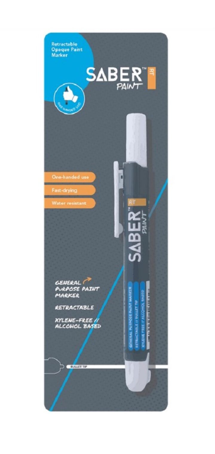 FARO Saber Paint Retractable Marker, White