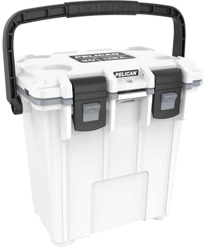 Pelican Polypropylene Elite Cooler with Handle, 20 Quart, White and Gray, large image number 1