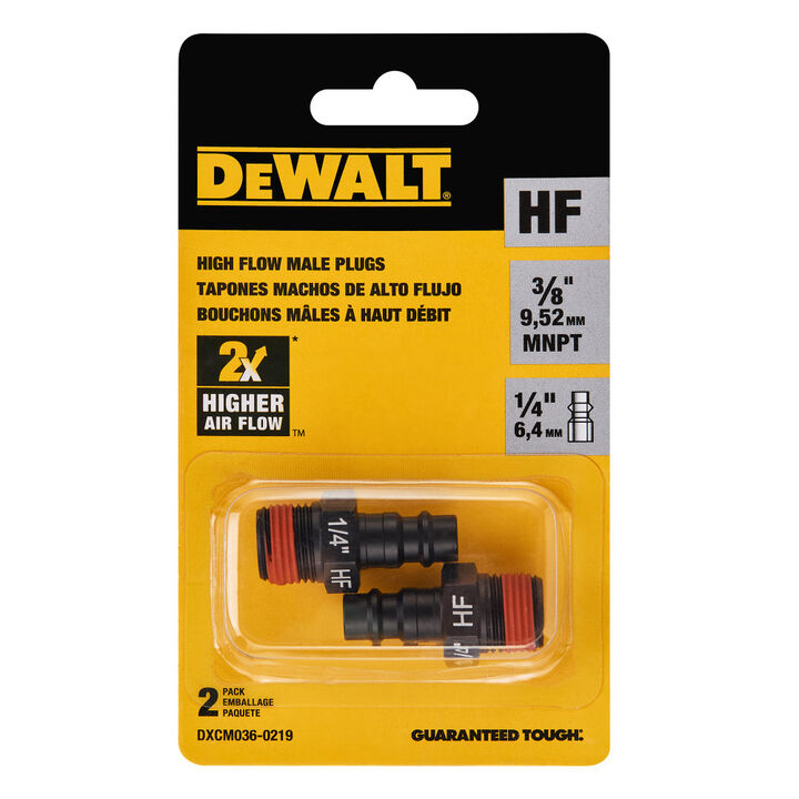 DEWALT High Flow 3/8 Inch NPT Male, 2 Pieces, large image number 3