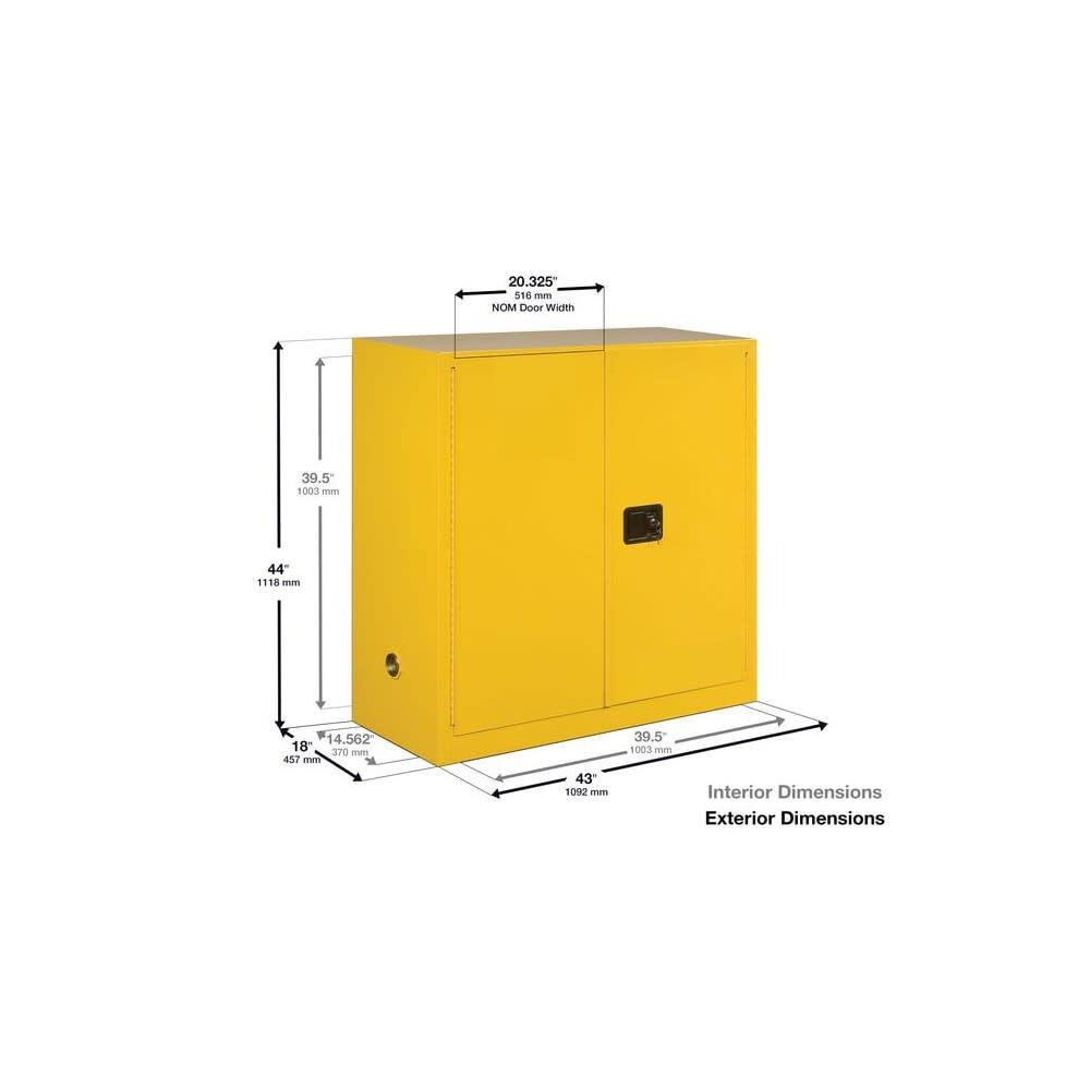Justrite 40 Gallon Red Steel Manual Close Paint Safety Cabinet, large image number 5