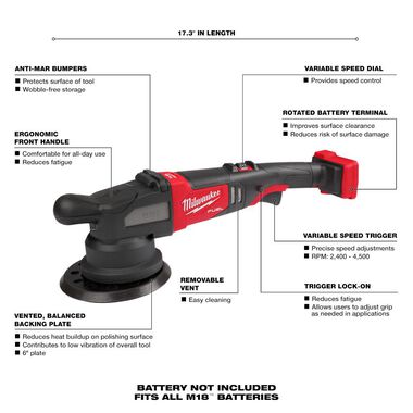 Milwaukee M18 FUEL 21mm Random Orbital Polisher Bare Tool Reconditioned