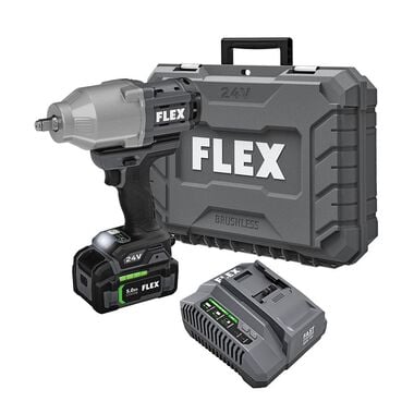 FLEX 24V 1/2-In. High Torque Impact Wrench Kit, large image number 0