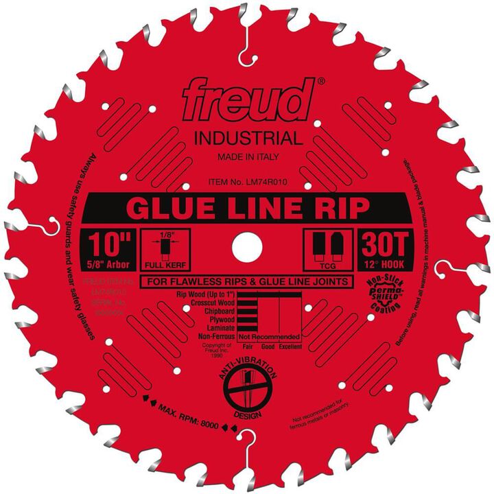 Freud 10in Glue Line Rip Blade