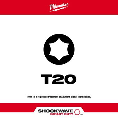 Milwaukee SHOCKWAVE 2 in. T20 Impact Driver Bits 5PK, large image number 1