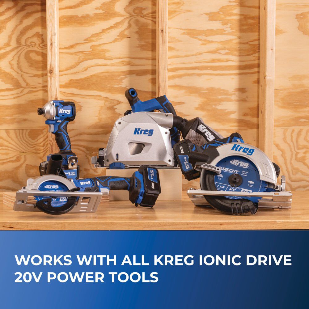 Kreg Blue Ion 20V 4.0 Ah and 2.0 Ah Lithium Ion Battery Pack and Fast Charger Bundle, large image number 8