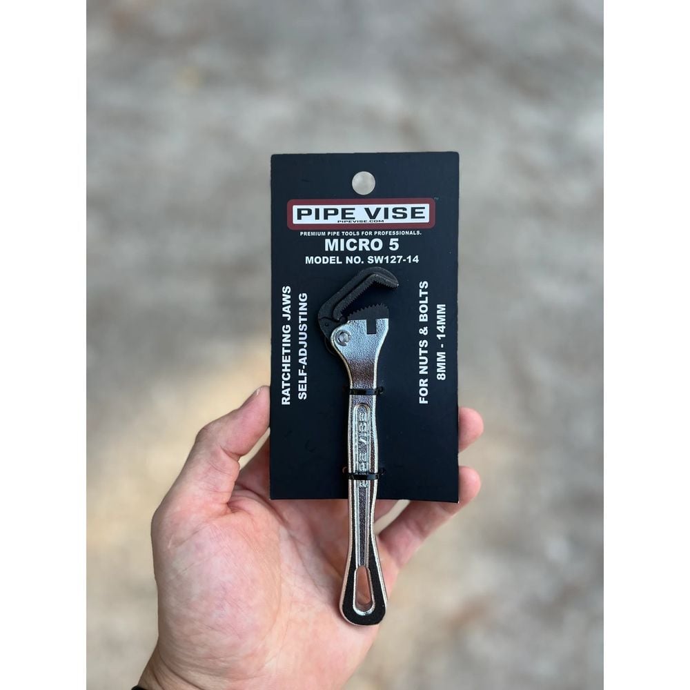 Pipe Vise Micro 5 6 Inch Self-Adjusting Wrench with Contoured Handle, large image number 7