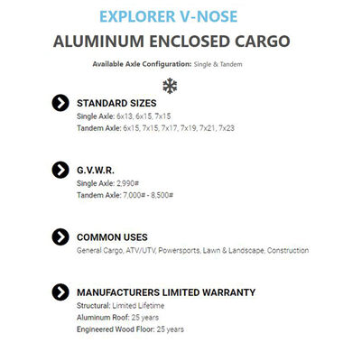 Legend Premium Trailers 6'x15' Flat Top Series Aluminum V-Nose, large image number 6