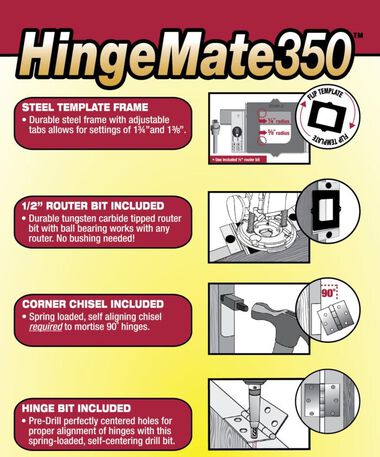 Milescraft HingeMate350 Door Mortise Kit, large image number 4