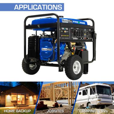 Duromax 8500 Watt 16hp Dual Fuel Portable Generator with Electric Start, large image number 4