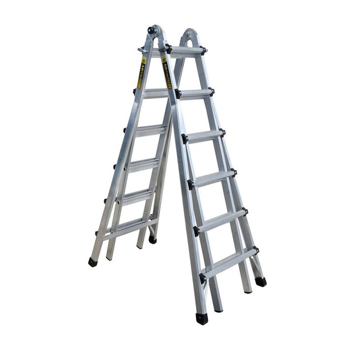 Metaltech 25ft Telescoping Multi-Position Ladder Aluminum Grade 1A