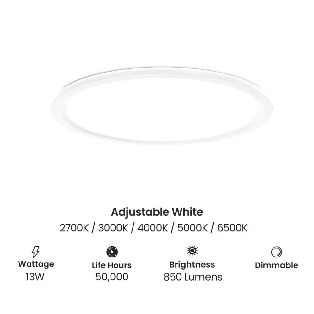 Feit Electric 1-2/5 Inch 13W 850 Lumens LED Ceiling Light Fixture White, large image number 10