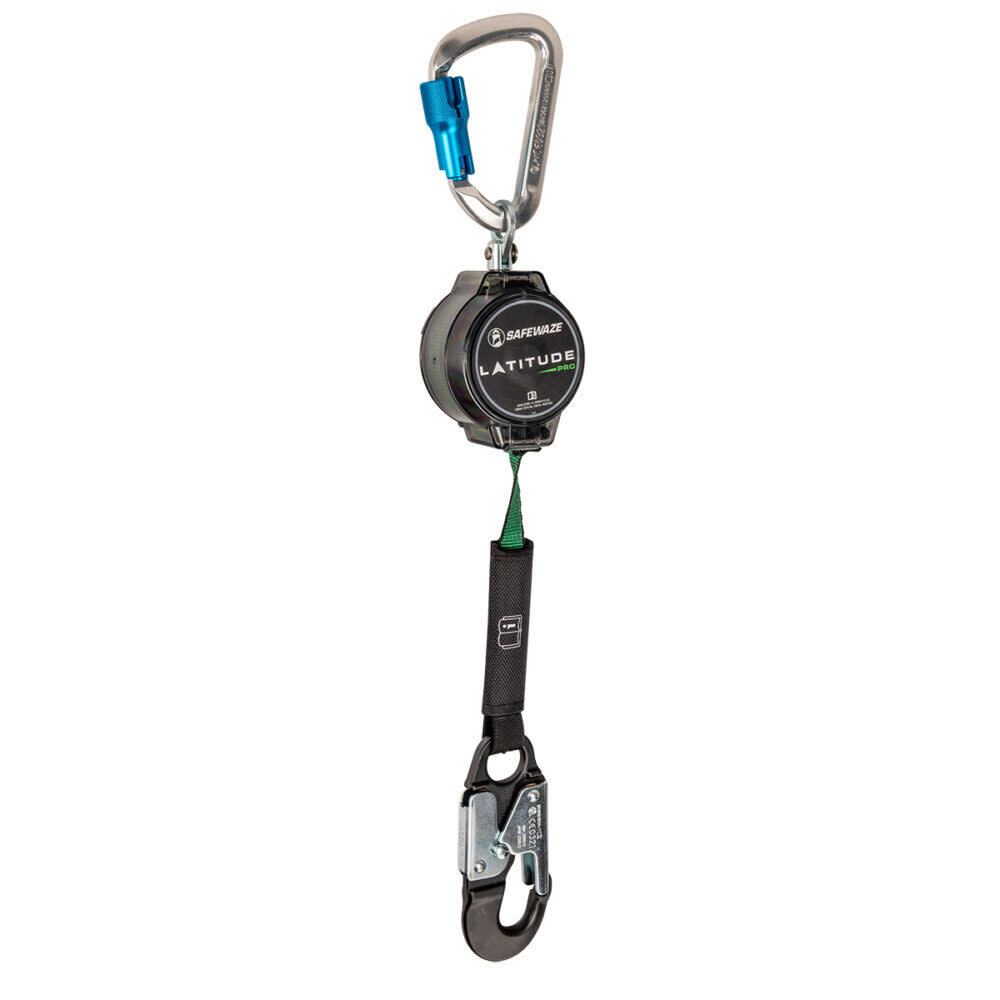 Safewaze Latitude Pro 7 Ft. Single Web SRL-P: Alu Carabiner, Alu Snap Hook - 018-5013