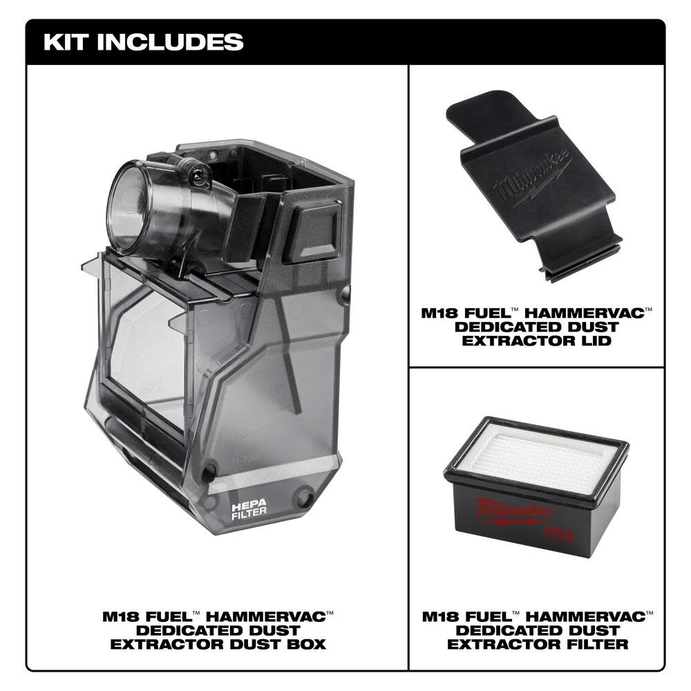 Milwaukee M18 HAMMERVAC Accessory Dust Box Filter and Lid, large image number 2