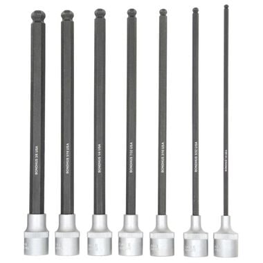 Bondhus Set 7 Ball End x 6 Inch with Sockets 1/8 Inch to 3/8 Inch