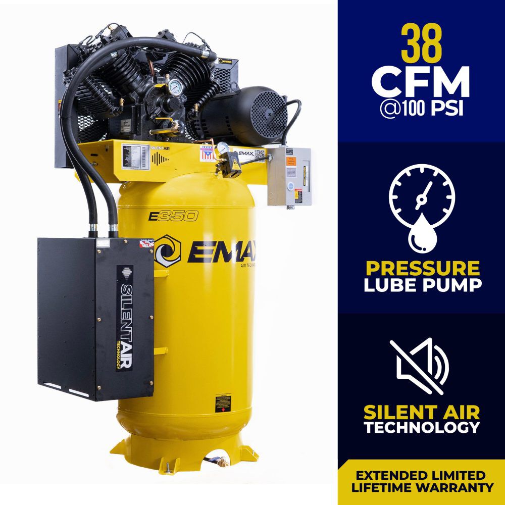 EMAX 80 Gallon 175 PSI Pressure Lube Air Compressor with Maintenance Kit, large image number 3