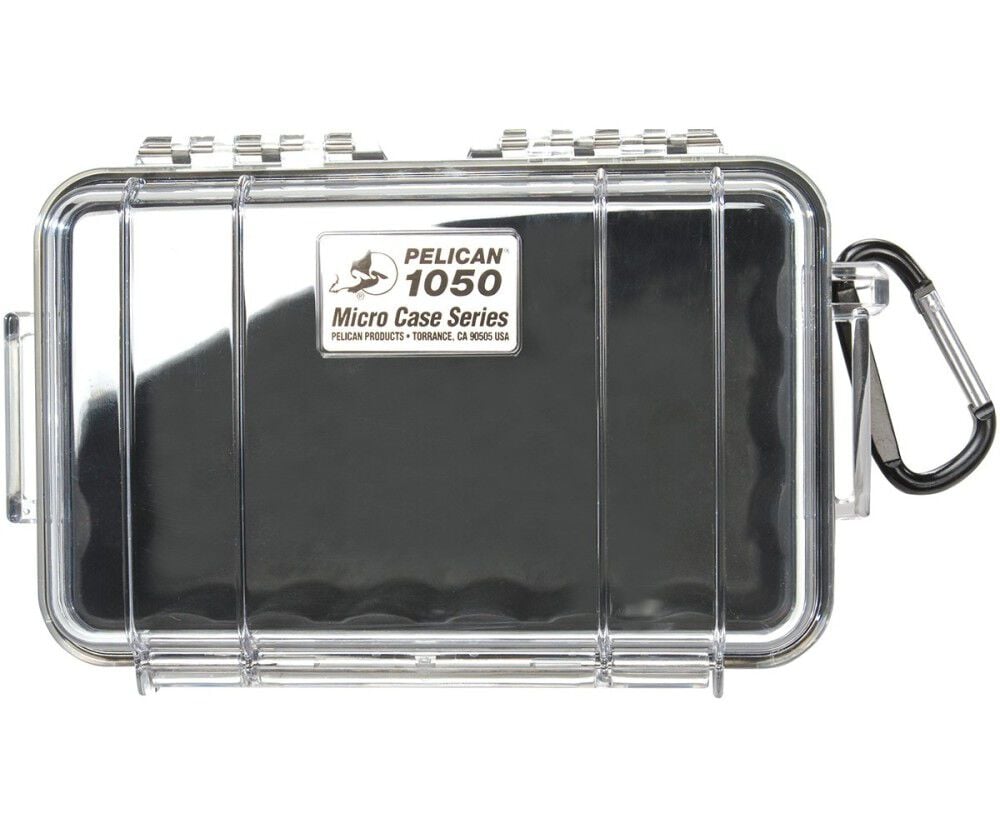 Pelican 1050 Polypropylene 0.04 Cu-Ft. Micro Case, Black/Clear, large image number 1