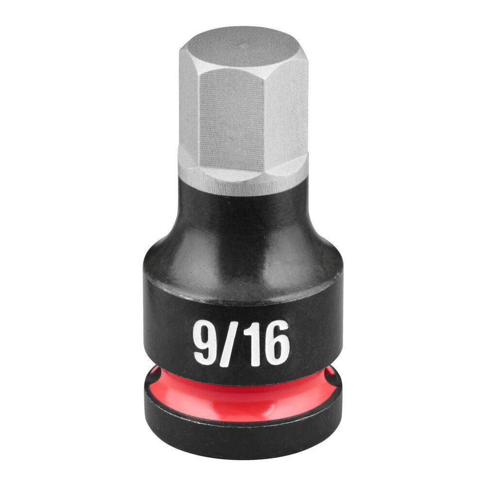 Milwaukee SHOCKWAVE Impact Duty 1/2 Inch Drive 2 Inch Hex 9/16 Inch Bit Socket - 49-66-7313