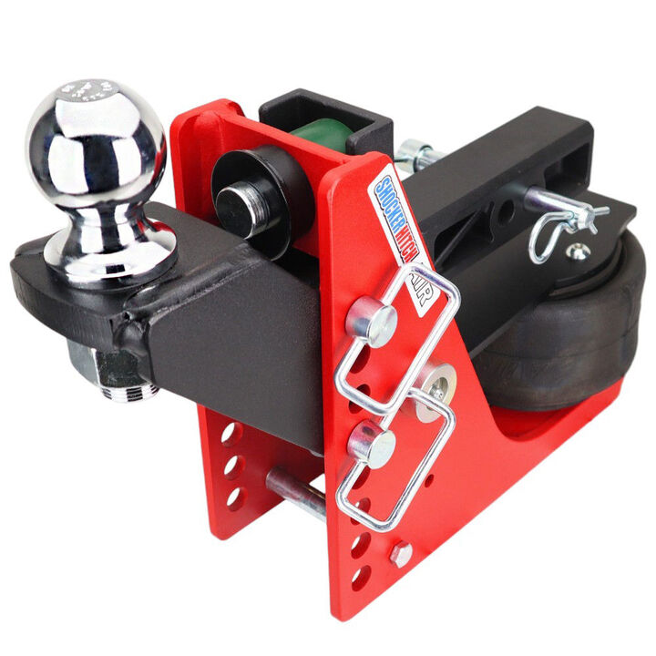 Shocker Hitch 14K 2 Inch Air Receiver Hitch & Raised Ball Mount 2-5/16in Hitch Ball