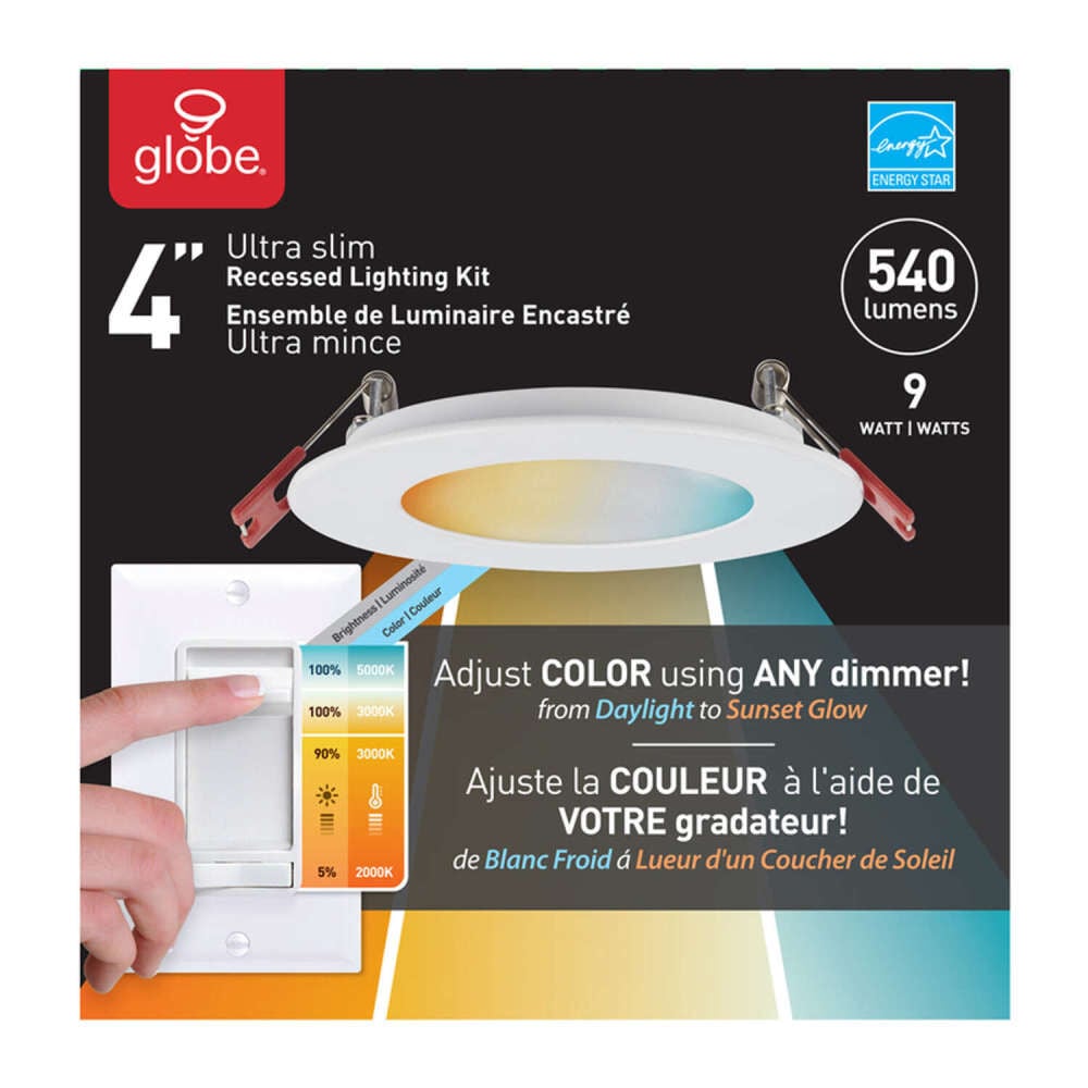 Globe Electric Ultra Slim Recessed Lighting Kit Plastic 9W LED, large image number 5