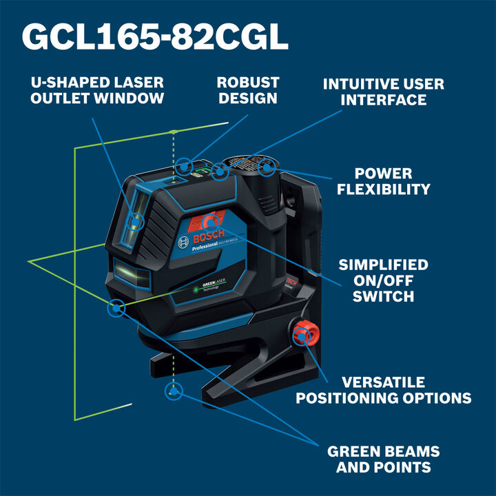 Bosch 12V Max Green-Beam Cross-Line Laser Kit, Reconditioned, large image number 7