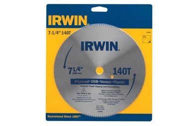 Irwin 7-1/4 In. 140 TPI Plywood/Os/Veneer Saw Blade, large image number 0