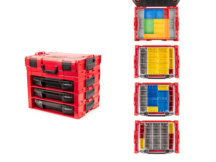Tekton 3-Drawer Stack with Shallow Tool Box and Organizer Bins
