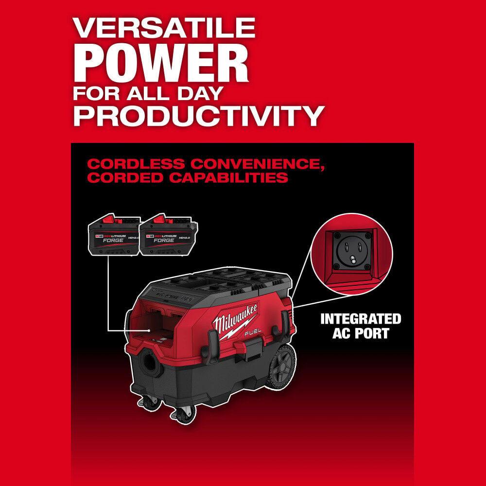 Milwaukee M18 FUEL 9 Gallon Dual Battery Dust Extractor w/ PACKOUT Compatibility and VACLINK, large image number 11