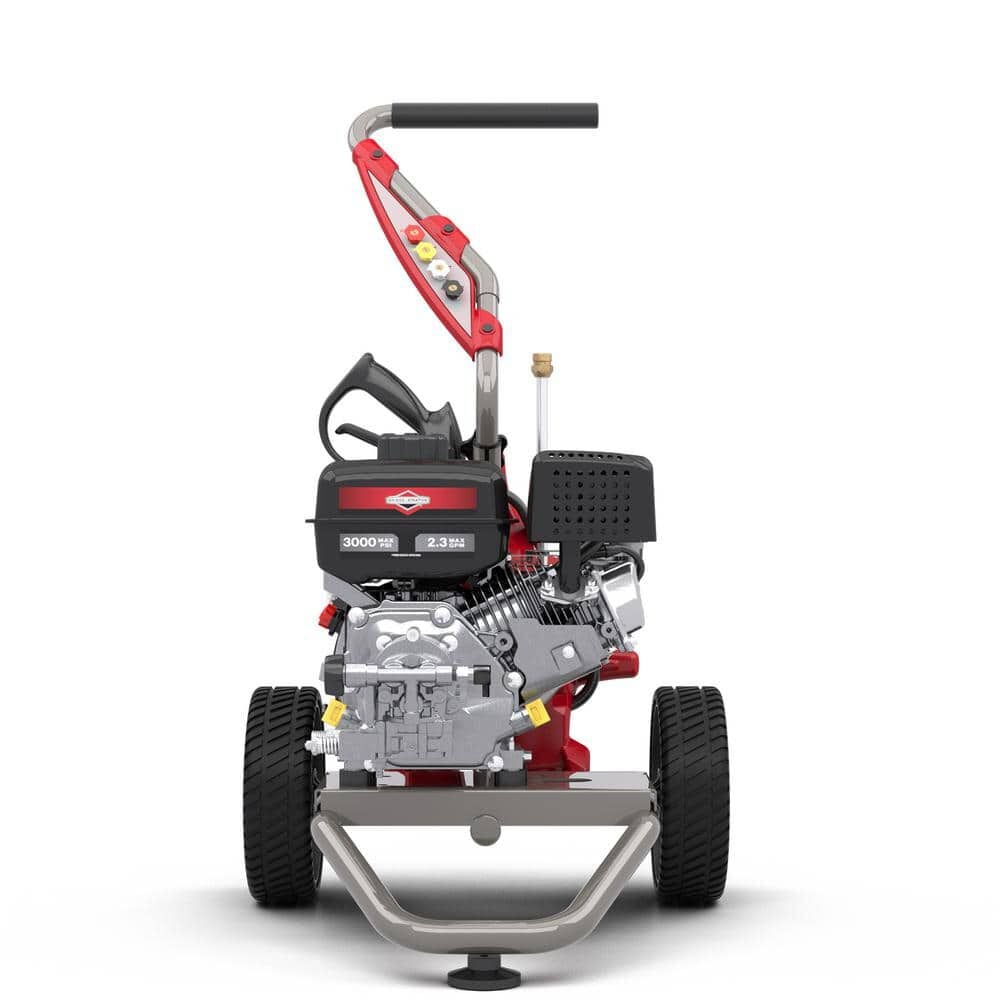 Briggs and Stratton 3000 PSI 2.3 GPM Gas Powered Cold Water Pressure Washer with 4 Quick Connect Spray Tips – 022018
