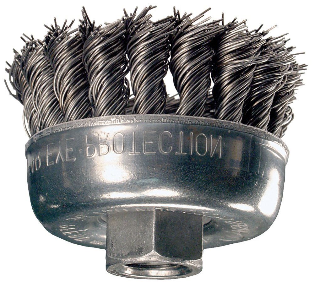 Pferd 3-1/2in Knot Wire Cup Brush - .014 CS Wire 5/8-11 Thread (ext.), large image number 2