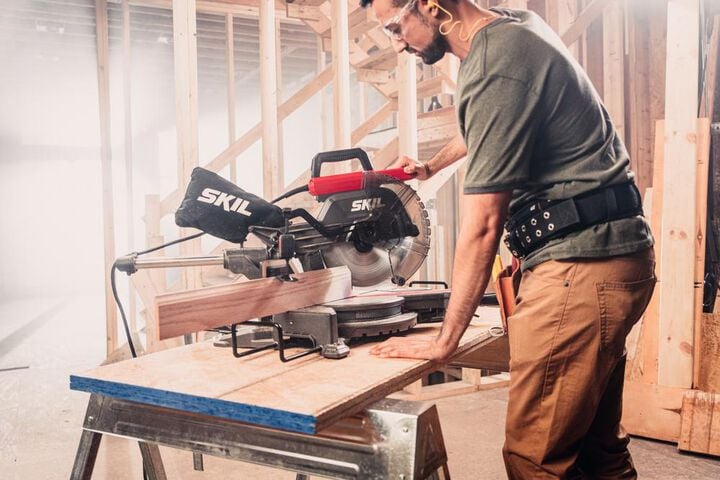 SKIL 10 Inch Dual Bevel Sliding Miter Saw & Portable Miter Saw Stand Bundle, large image number 6