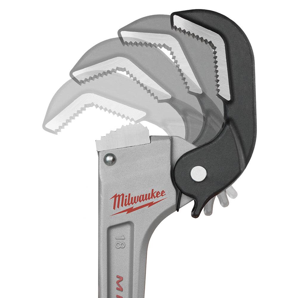 Milwaukee 18in Aluminum SelfAdjusting Pipe Wrench 48227418 Acme Tools
