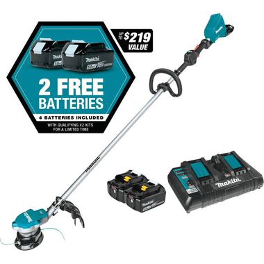 Makita 18V X2 (36V) LXT Lithium-Ion Brushless Cordless String Trimmer Kit with 4 Batteries (5.0Ah), large image number 6