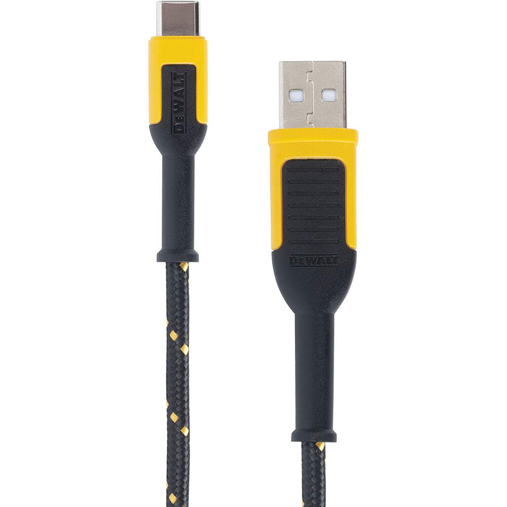 DEWALT Phone Charger USB-A to USB-C Reinforced Braided Cord 6', large image number 1