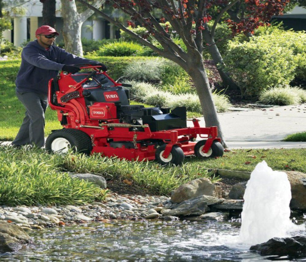 Toro GrandStand Stand On Walk Behind Lawn Mower 36in Kawasaki FS541V Engine 15 HP 603cc 74534 Acme Tools