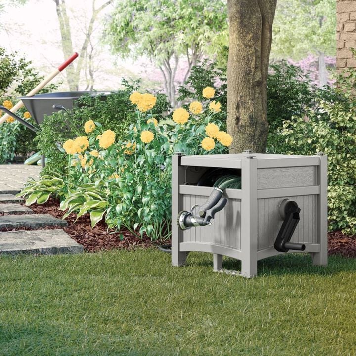 Suncast 100 Ft. Resin Hose Hideaway, Dove Gray, large image number 1