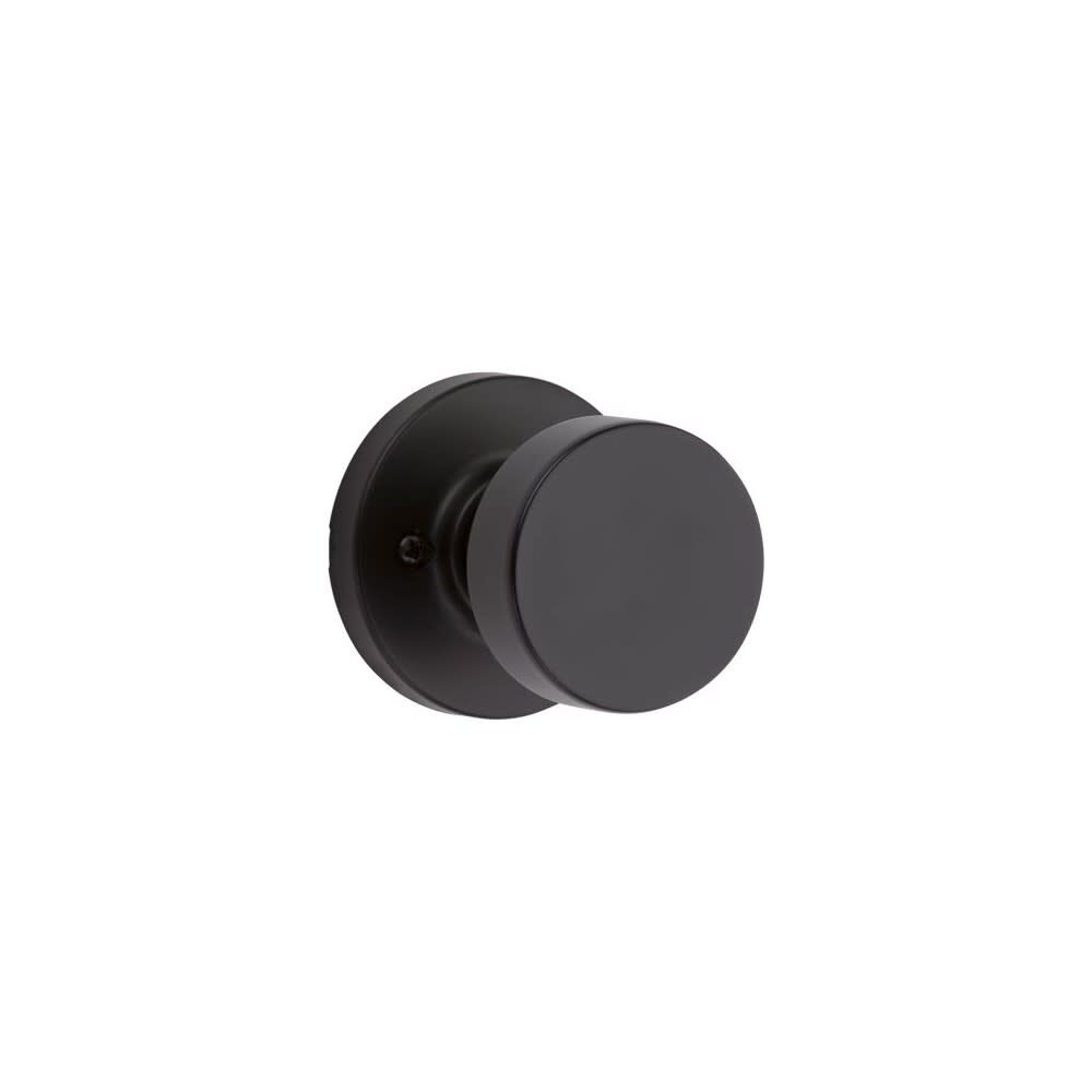 Kwikset Pismo Door Knob Matte Black Hall & Closet Passage, large image number 2