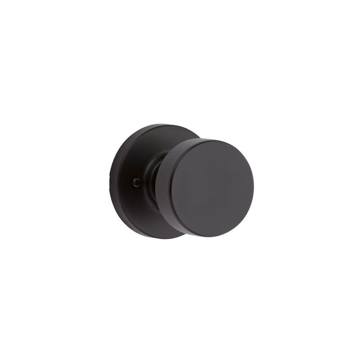 Kwikset Pismo Door Knob Matte Black Hall & Closet Passage, large image number 1